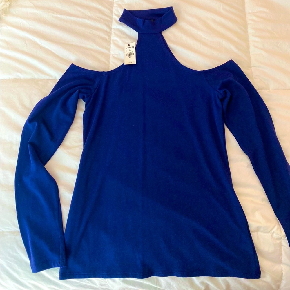 NWT*Express Blue Cut Out Top